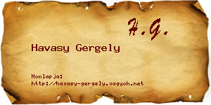 Havasy Gergely névjegykártya